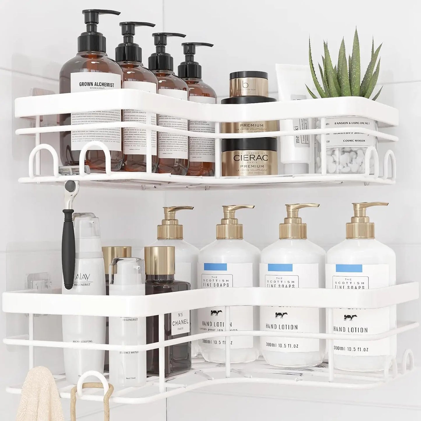 Corner Shower Caddy 2 Pack Adhesive Stainless Steel Shelves