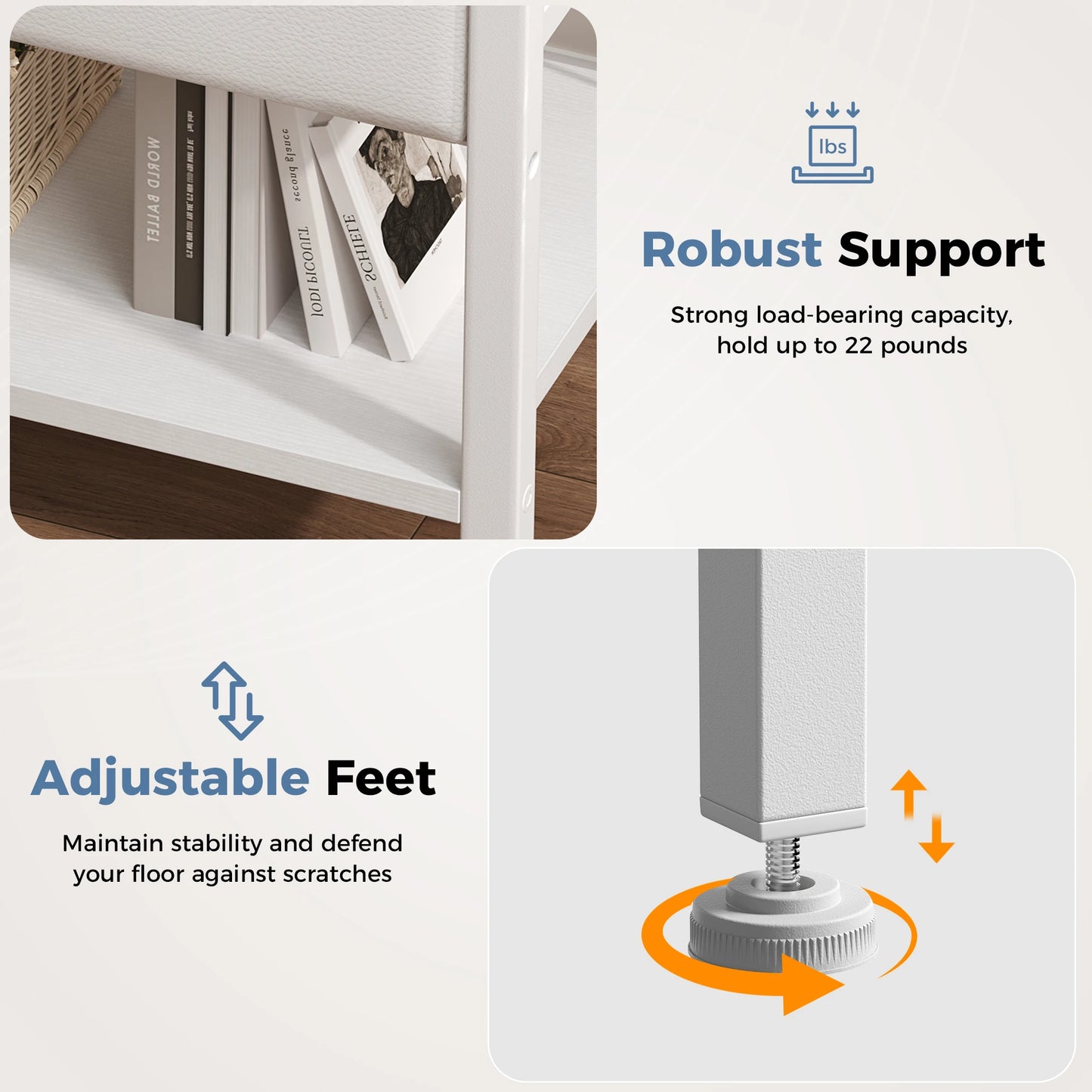 MCQ Nightstand 1 Fabric Drawers with LED Light Strip Cabinets Bedside End Table Storage With Charging Station for Home Furniture