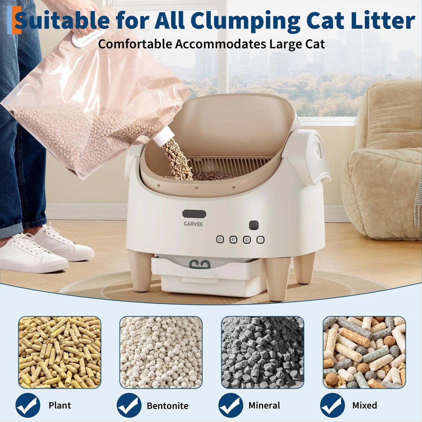 HiMISS Smart App Control Self Cleaning Cat Litter Box