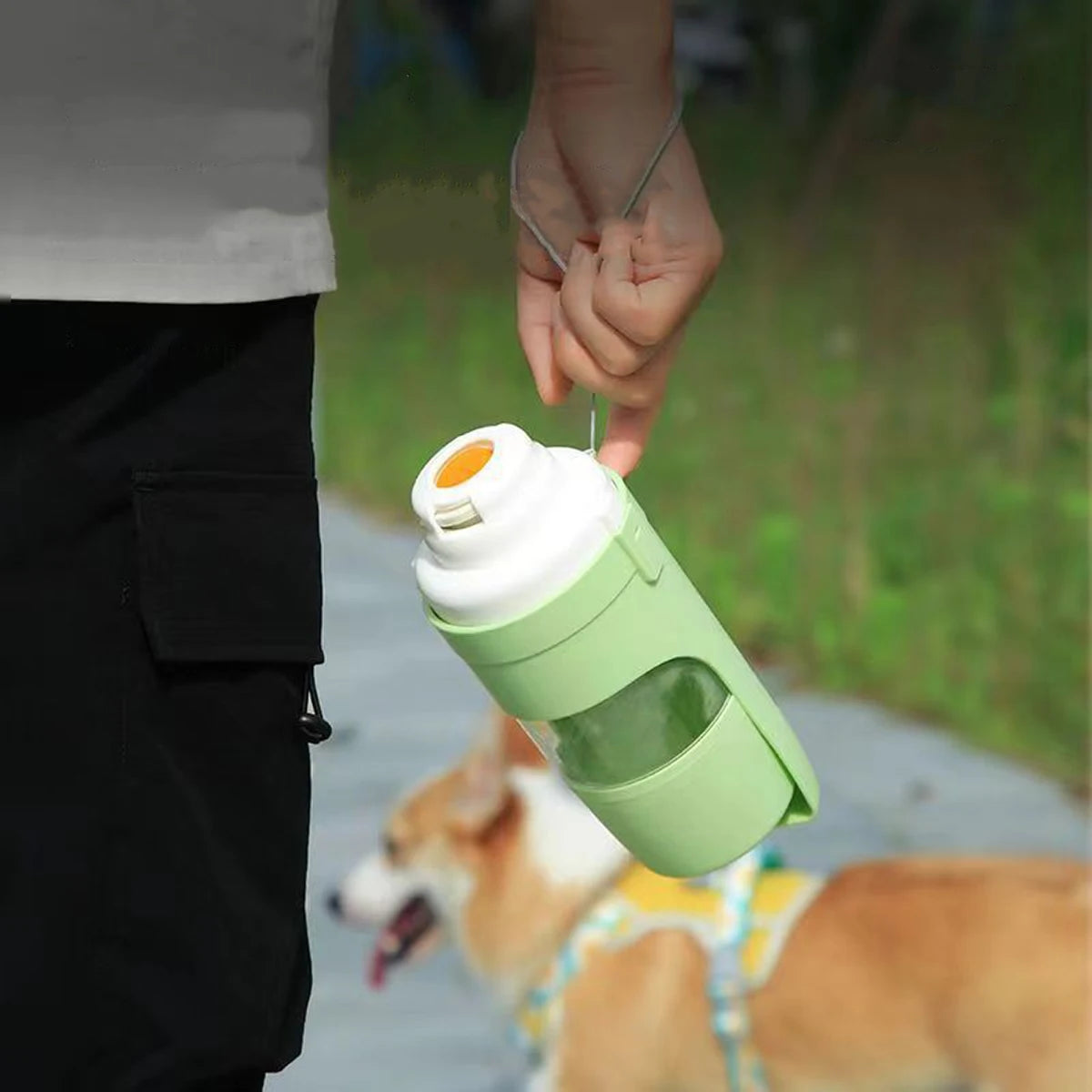 Portable Pet Water Bottle With Food Storage For Pets