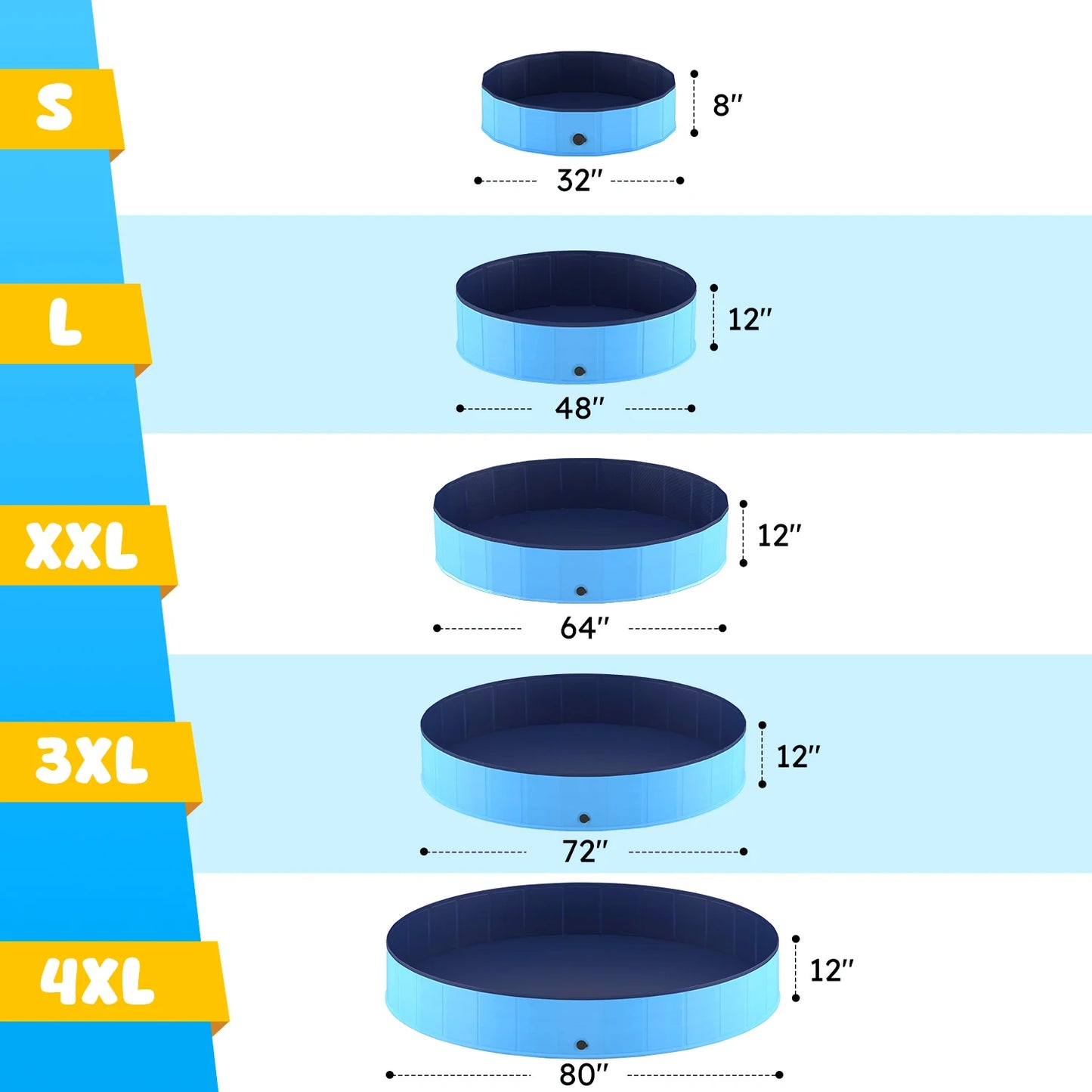 Portable Foldable Dog Pool And Pet Bath Tub For Pets