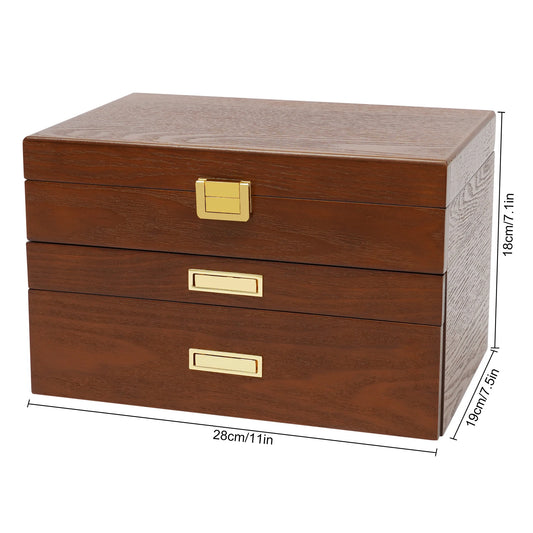 Elegant Wooden Jewelry And Watch Display Case Organizer