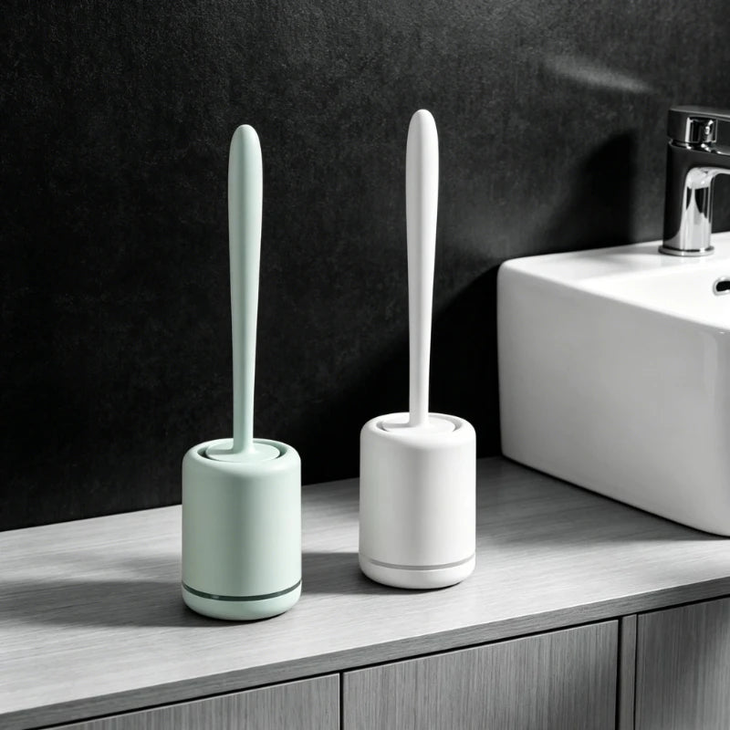 WIKHOSTAR Silicone Toilet Brush Quick Drying Wall Mount Holder