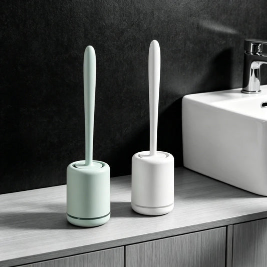 WIKHOSTAR Silicone Toilet Brush Quick Drying Wall Mount Holder
