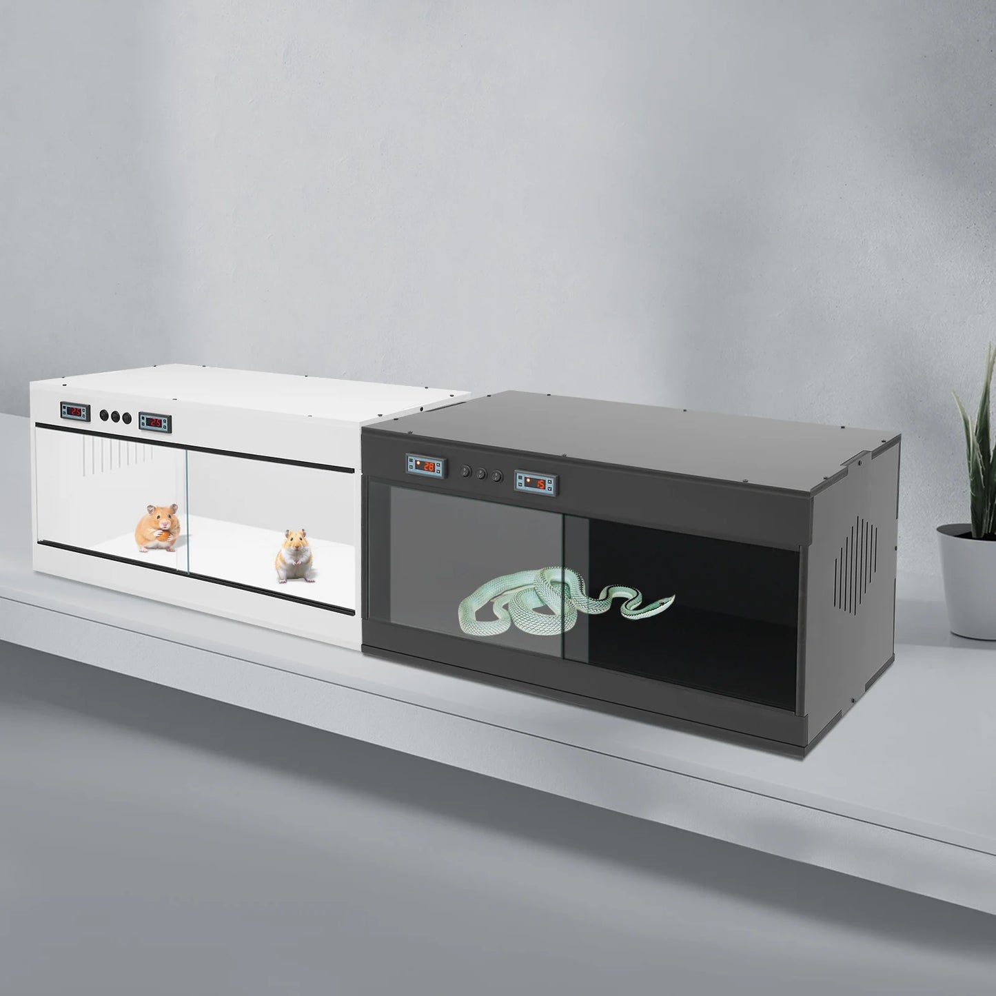 Bymaocar Reptile Habitat With Glass Sliding Door And Intelligent Thermostat
