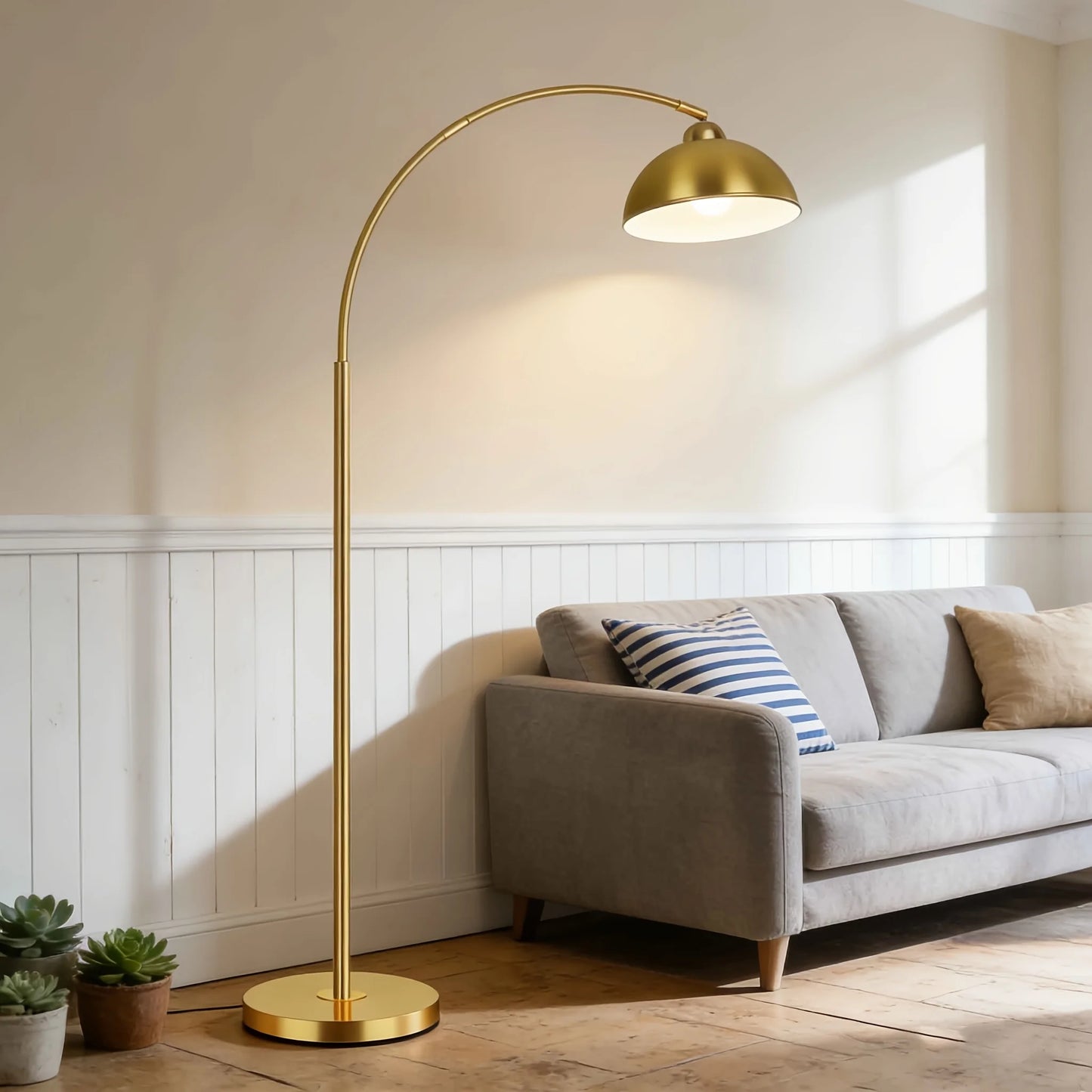 Firstchoicelighting Modern Arched Dimmable Floor Lamp With Remote