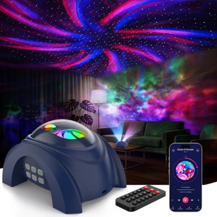 Dual Lens Galaxy Projector With Starlight Show And Bluetooth Speaker