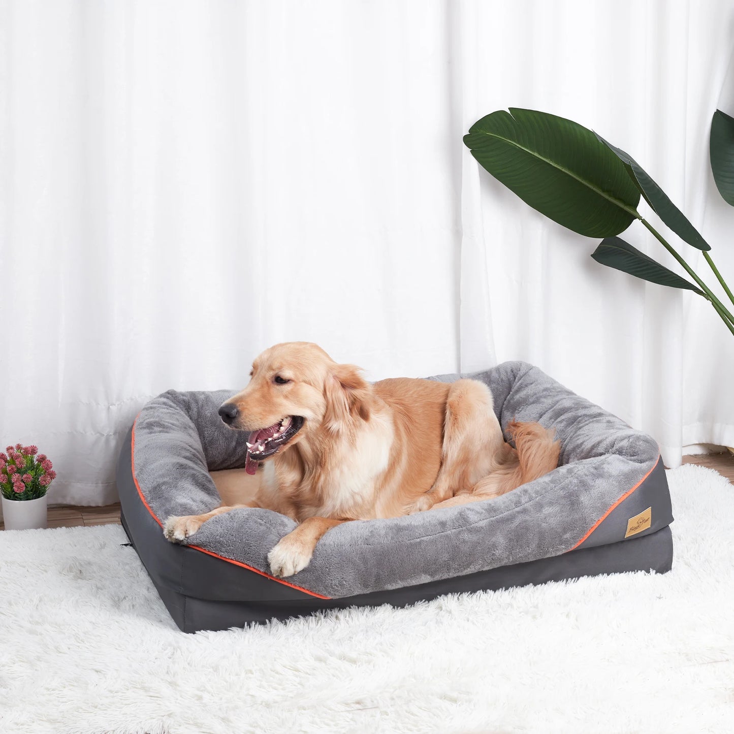 BINGOPAW Removable Washable Cover Dog Bed With Anti Allergy Fleece