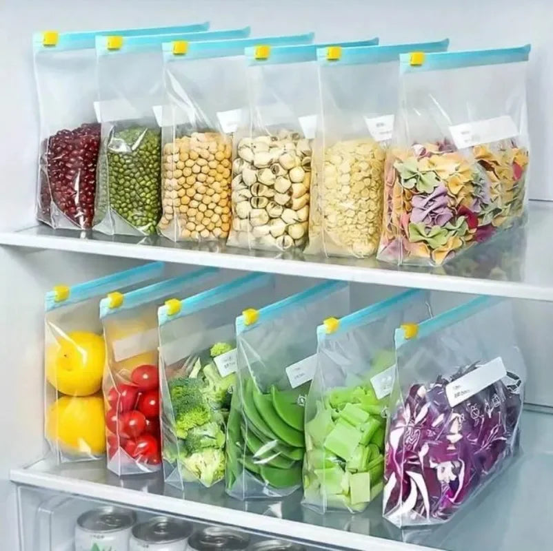 Reusable Zipper Bags Stand Up Freezer Storage Pouches Leakproof