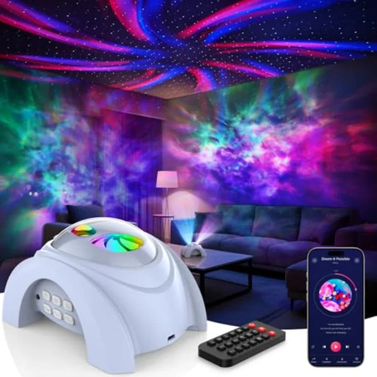 Dual Lens Galaxy Projector With Starlight Show And Bluetooth Speaker