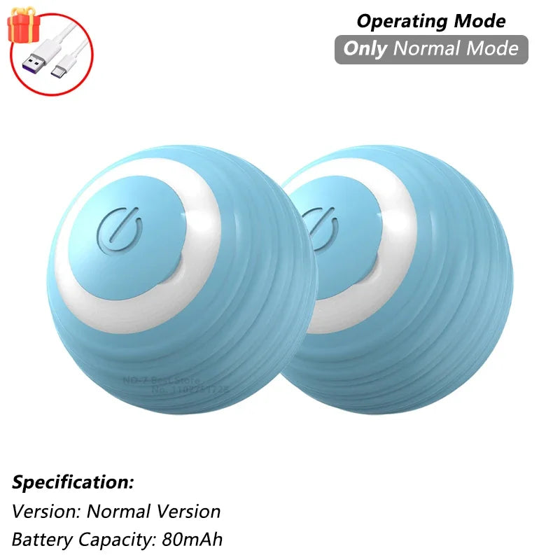 Interactive Cat Ball Toy Automatic Rolling Ball With Tail Rechargeable
