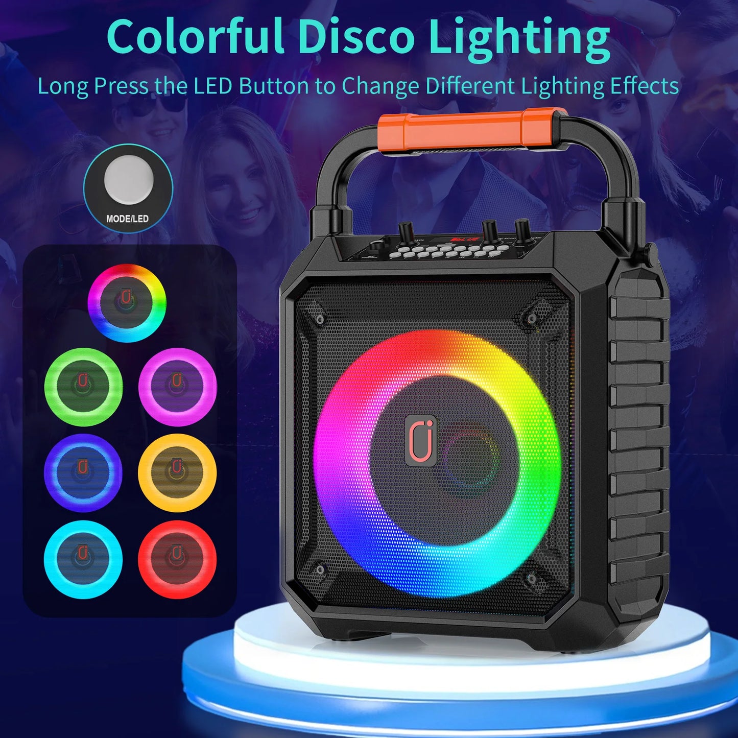 FanFun T17-T Wireless Bluetooth Karaoke Speaker With LED Lights
