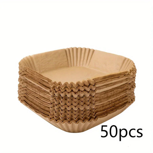 Square Silicone Air Fryer Liners Disposable Nonstick 50 100 Pack