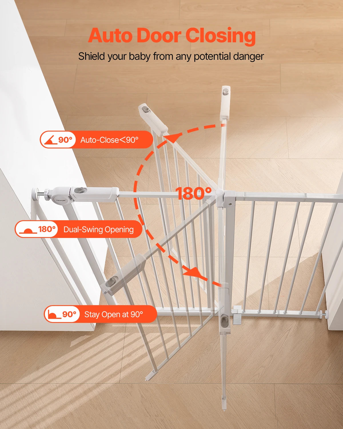 SucceBuy Baby Gate Pressure Mount Walk Through Child Fence