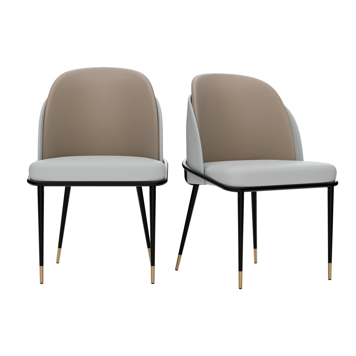 Set Of 2 Luxurious Microfiber Silicone Leather Dining Chairs