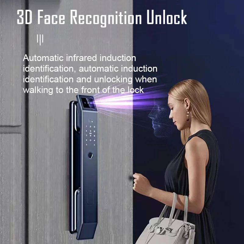 YKESDL 3D Face Recognition Biometric Door Lock With Camera