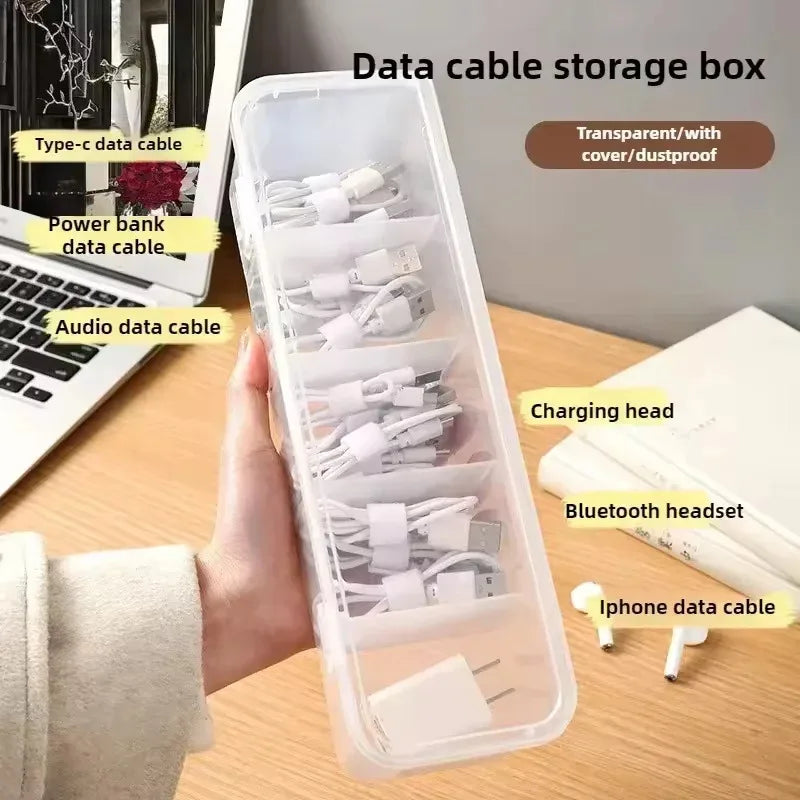 Transparent Cable Storage Box With Lid Office And Home Use