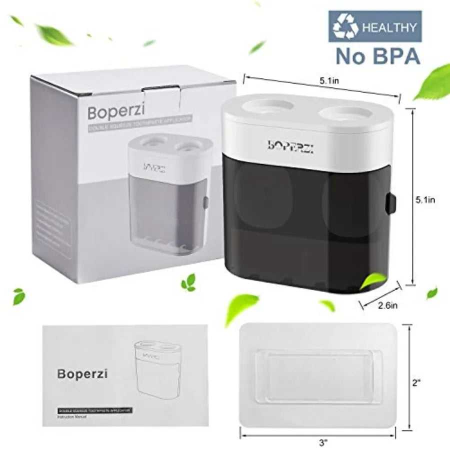 Dustproof Cover Wall Mounted Toothbrush Holder Automatic Dispenser With Squeezers