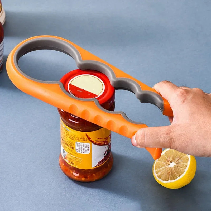 Multifunctional 4 In 1 Jar Lid Can Bottle Opener Stainless