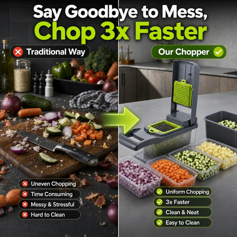16-in-1 Vegetable Chopper PE ABS Multi-Blade Kitchen Gadget Pro