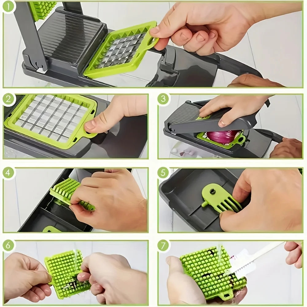 Ledibaby 16-In-1 Manual Vegetable Chopper Set With Blades