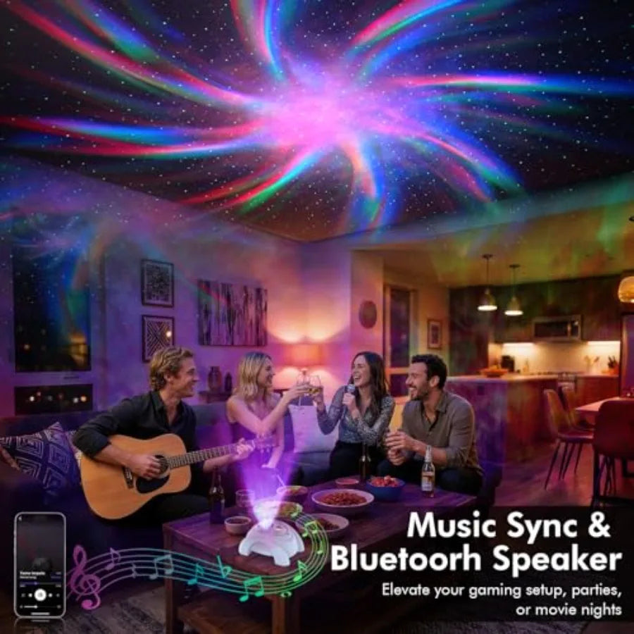 Dual Lens Galaxy Projector With Starlight Show And Bluetooth Speaker