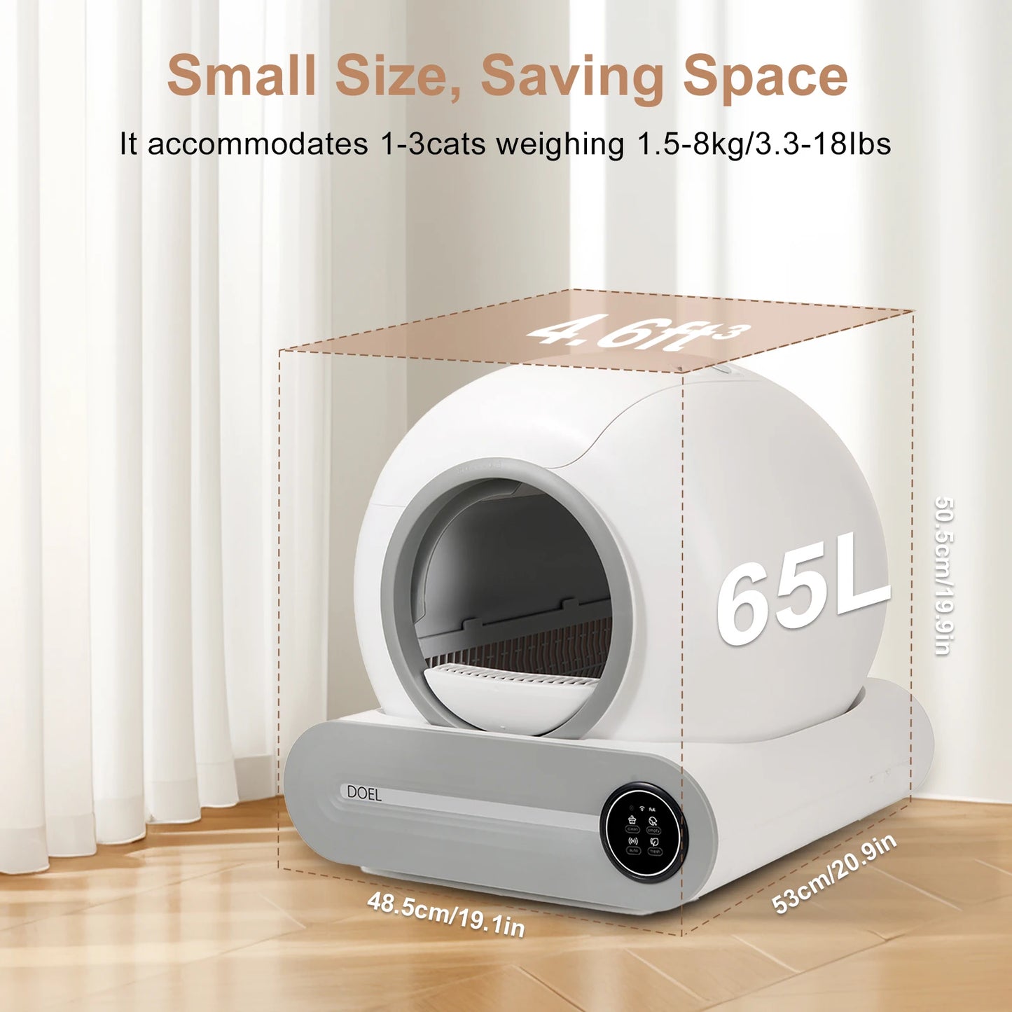 DOEL Self Cleaning Cat Litter Box With App Control