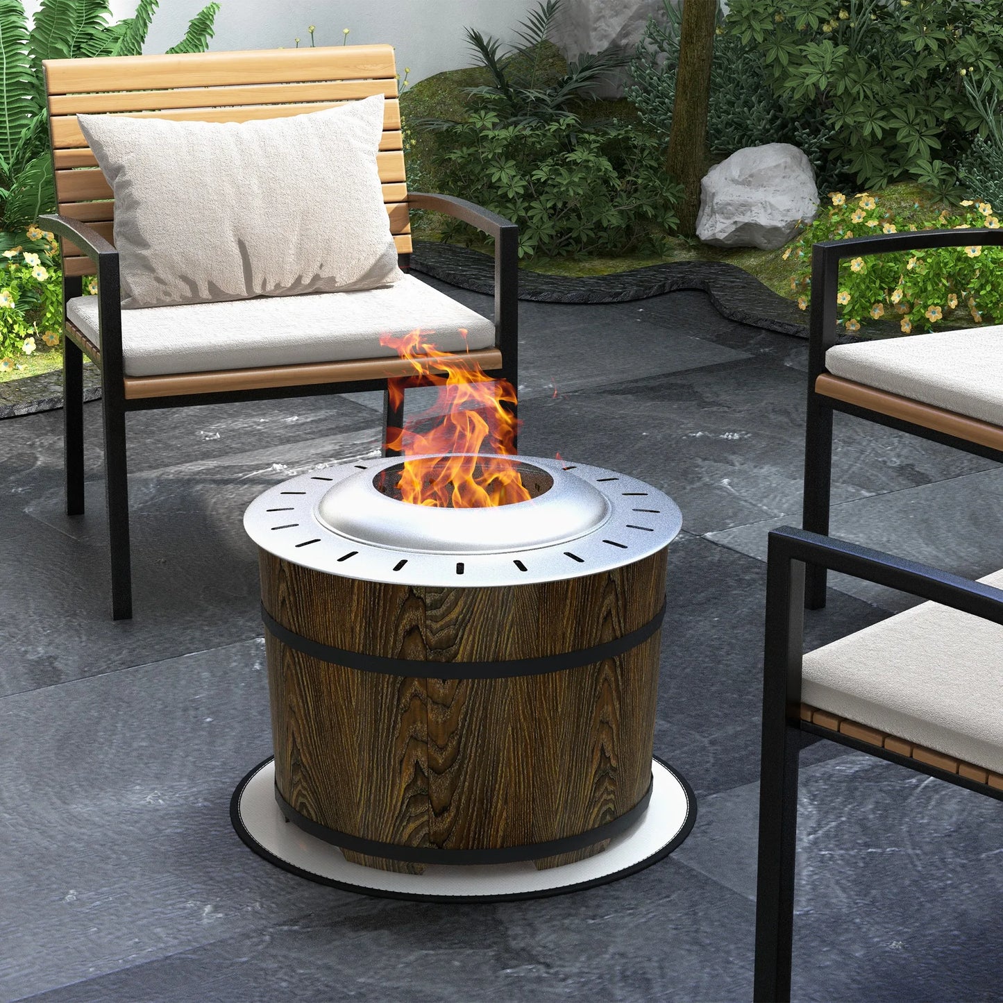 Smokeless Fire Pit With Mat Magnesium Oxide For Outdoor Use