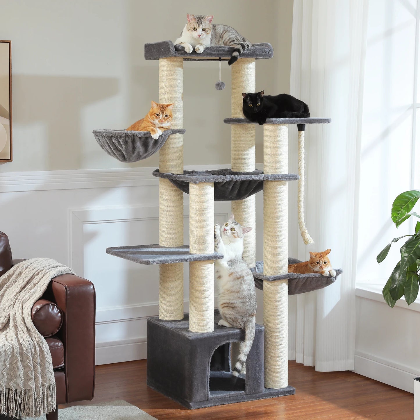PAWZ Road Large Cat Tree With Multi Levels And Hammock