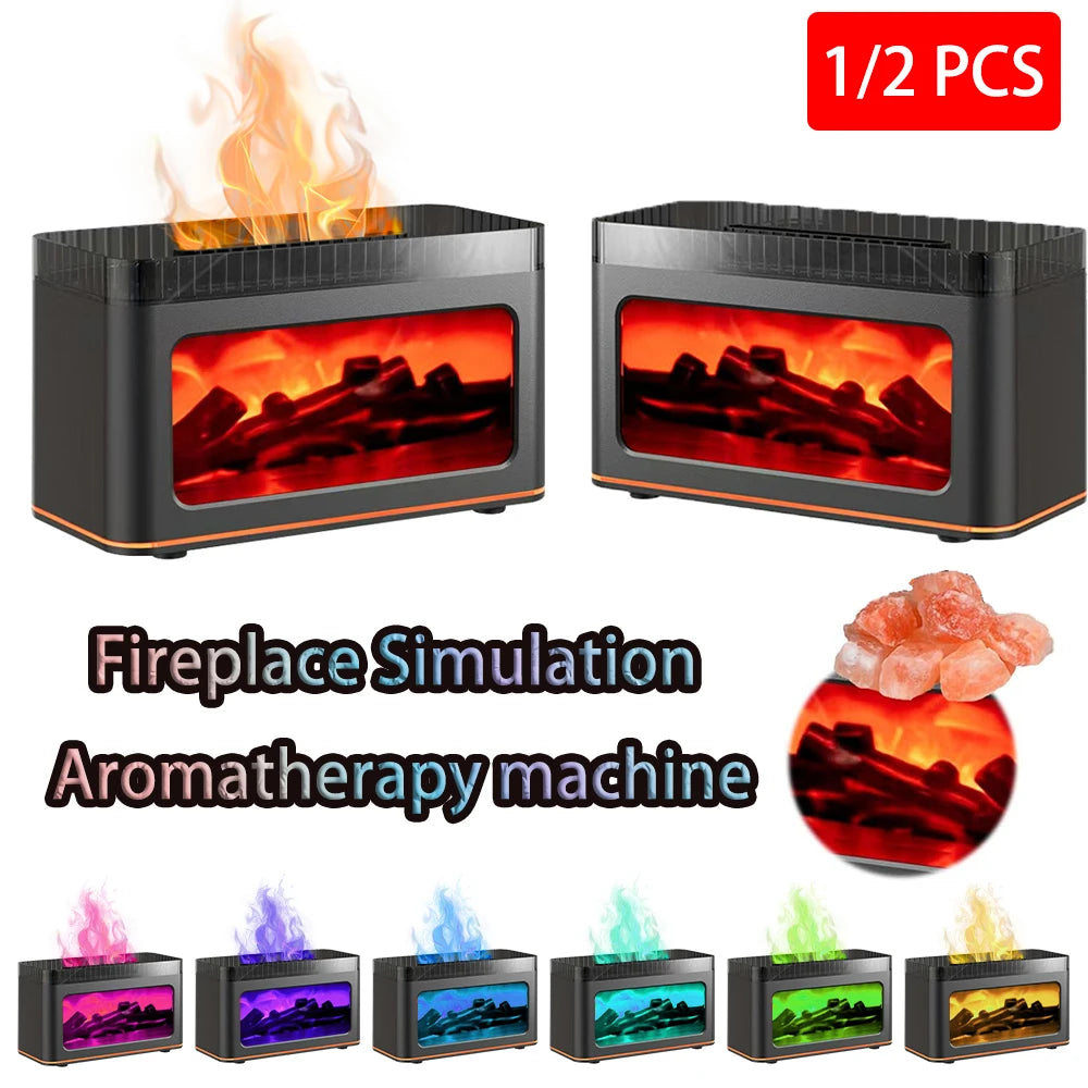 Simulated Flame Aromatherapy Diffuser And Essential Oil Humidifier With Remote