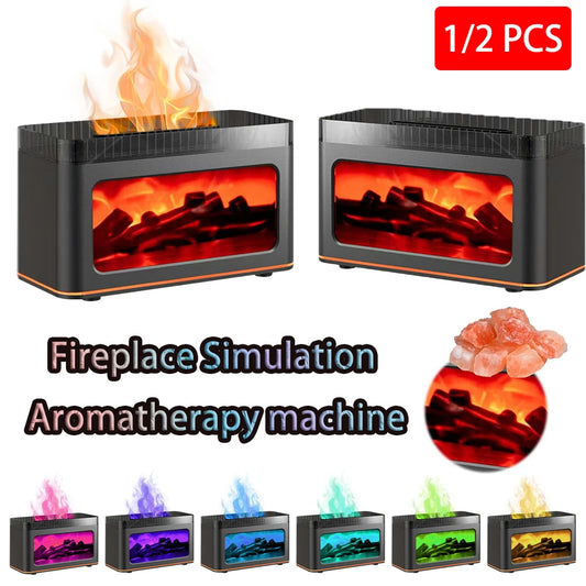 Simulated Flame Aromatherapy Diffuser And Essential Oil Humidifier With Remote