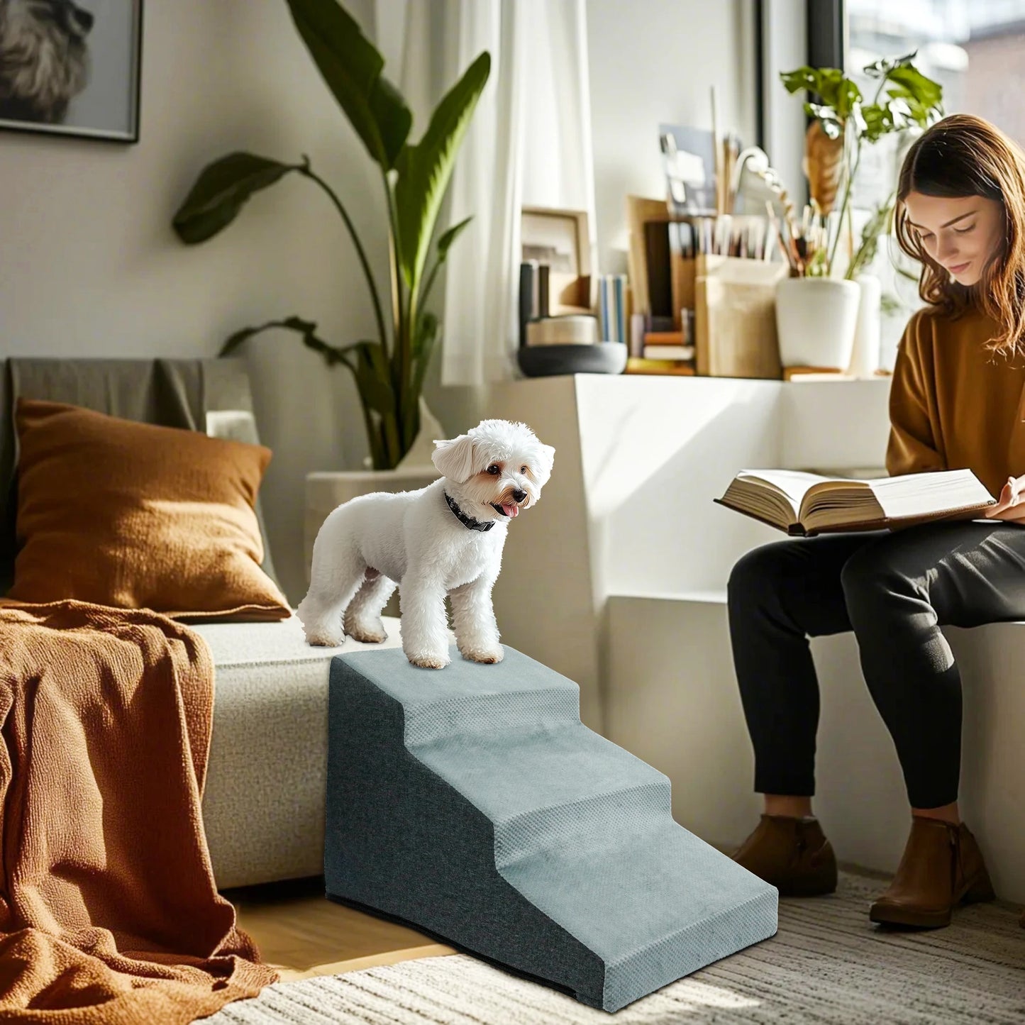 Pet Dog Stairs Ramp With High Density Foam for Puppies