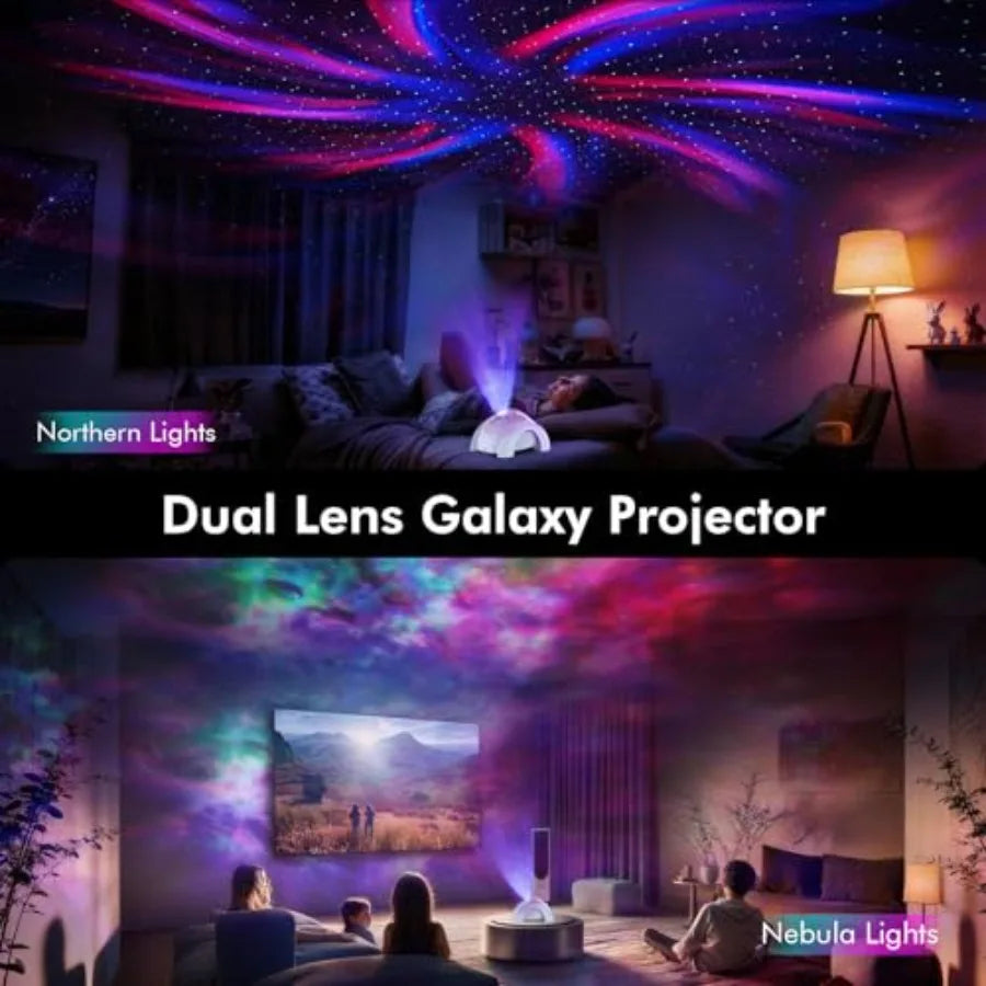 Dual Lens Galaxy Projector With Starlight Show And Bluetooth Speaker