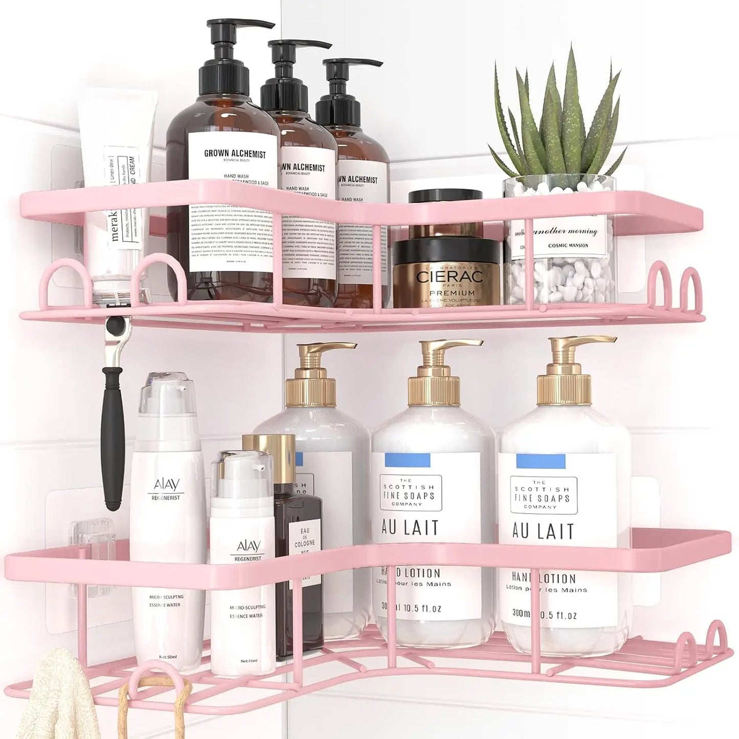 Corner Shower Caddy 2 Pack Adhesive Stainless Steel Shelves