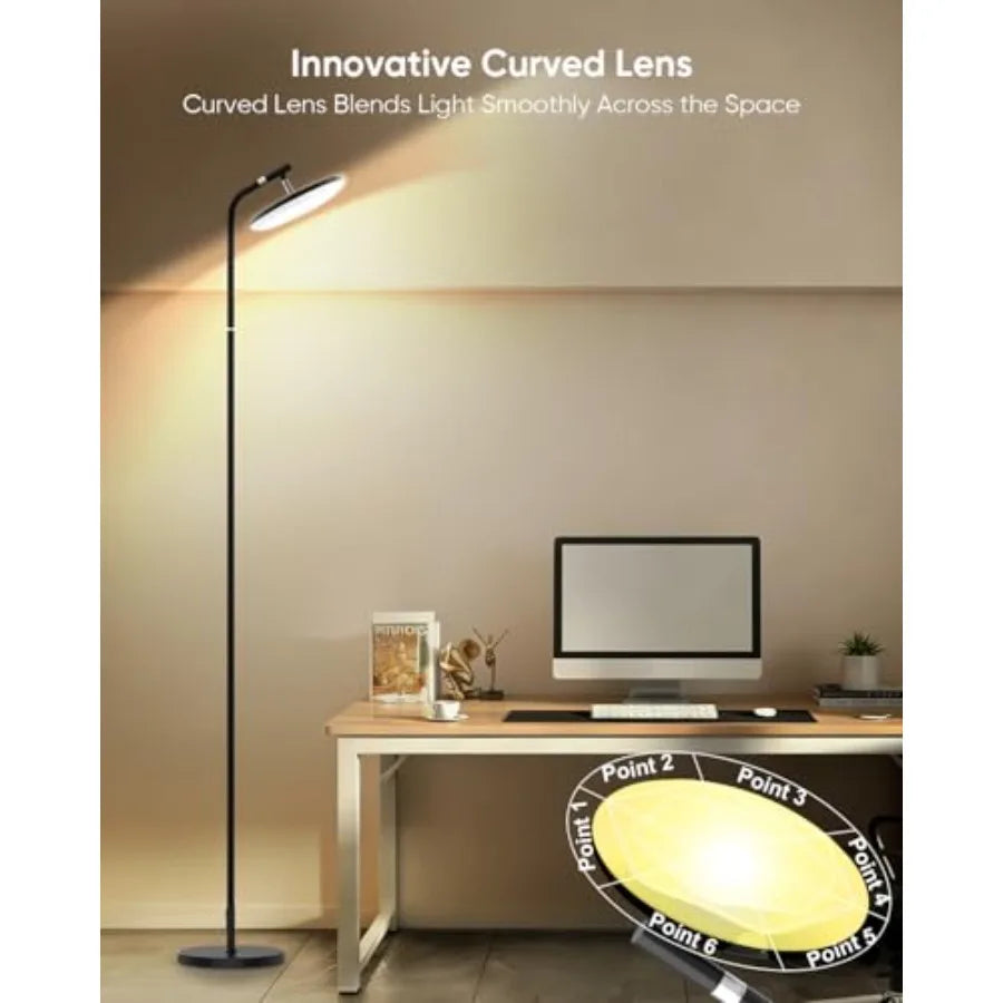 LED Floor Lamp With Remote And Touch Control, Dimmable Torchiere
