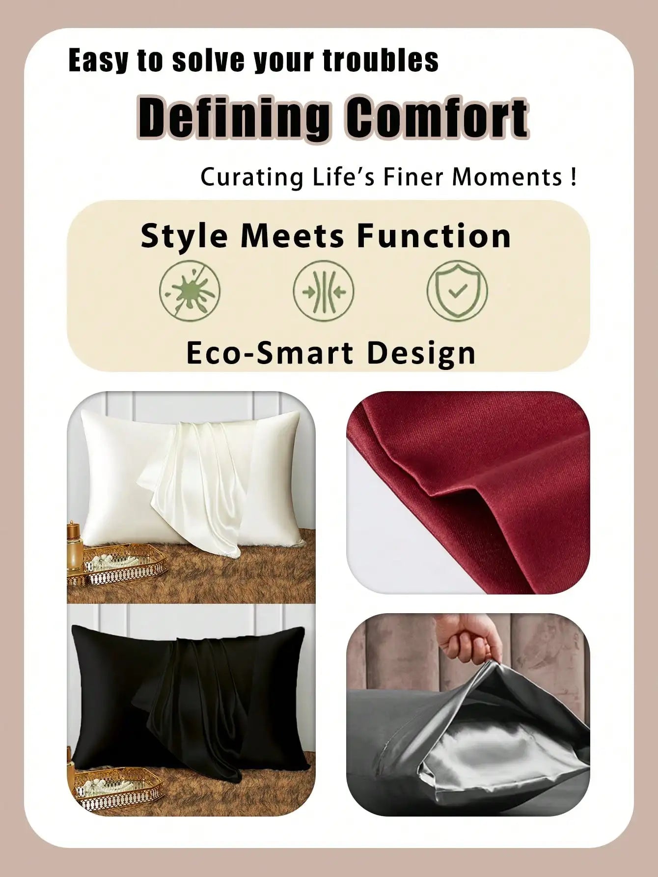 Luxurious Silky Soft Pillowcase With Envelope Closure
