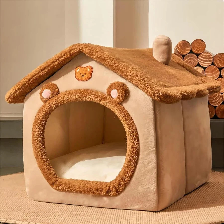 Foldable Pet House For Cats And Small Dogs Washable Cover