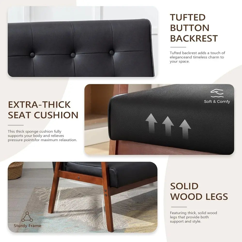 Wooden Loveseat Sofa And Accent Chair 3 Piece Set Home