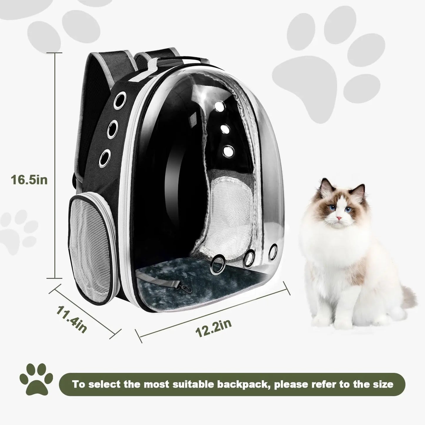 Breathable Space Pet Carrier Backpack for Cats and Small Dogs