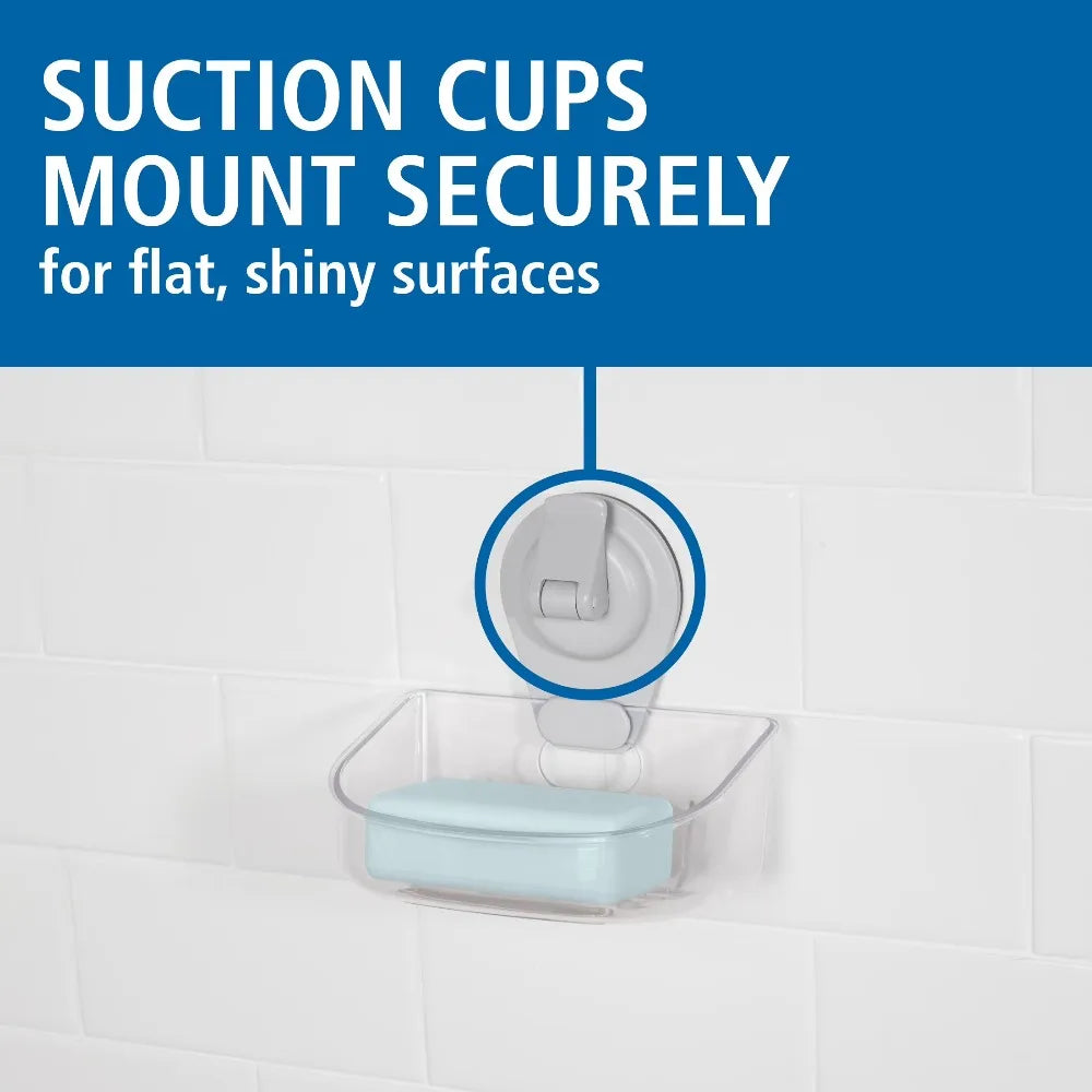 Clear Wall Mounted Suction Soap Dish For Bathroom And Shower