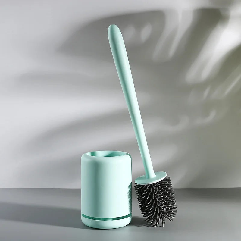 WIKHOSTAR Silicone Toilet Brush Quick Drying Wall Mount Holder