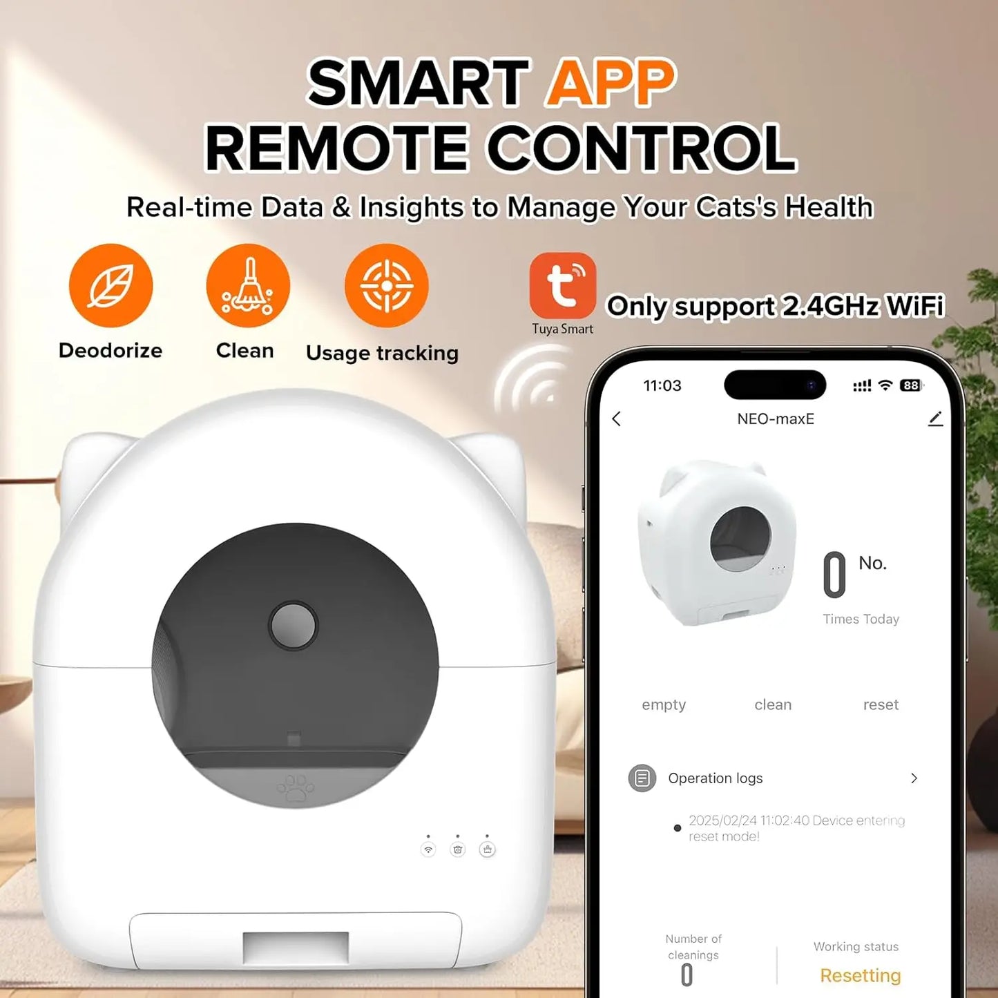 Self Cleaning Automatic Litter Box For Cats With App
