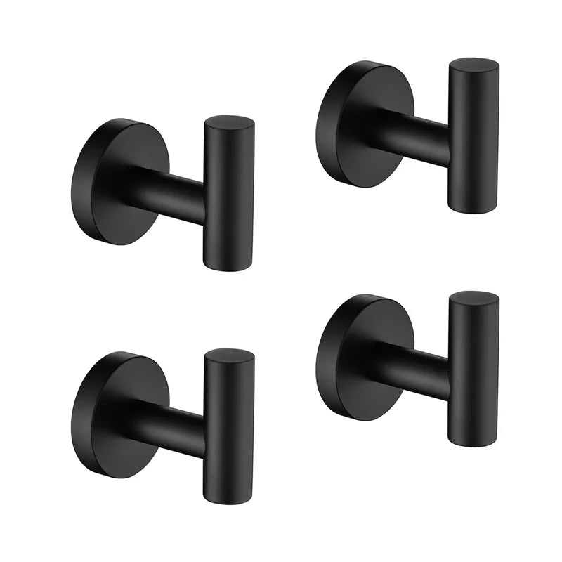 Wall Mounted 4 Pack Stainless Steel Towel And Coat Hooks
