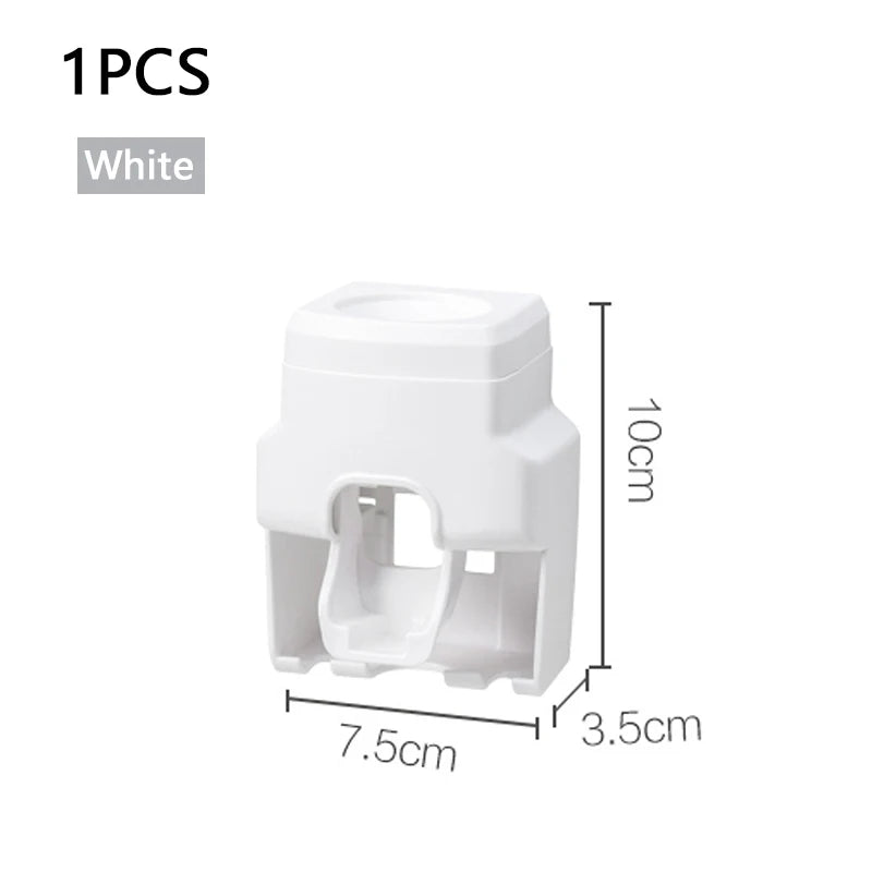 Automatic Toothpaste Dispenser And Wall Mount Toothbrush Holder Gadget