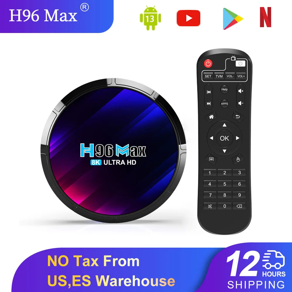 H96 Android Smart TV Box H96 Max RK3528 Quad Core WiFi 6 BT5 8K