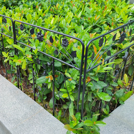 5 Pack Metal Border Folding Garden Fence Panels Easy Assembly