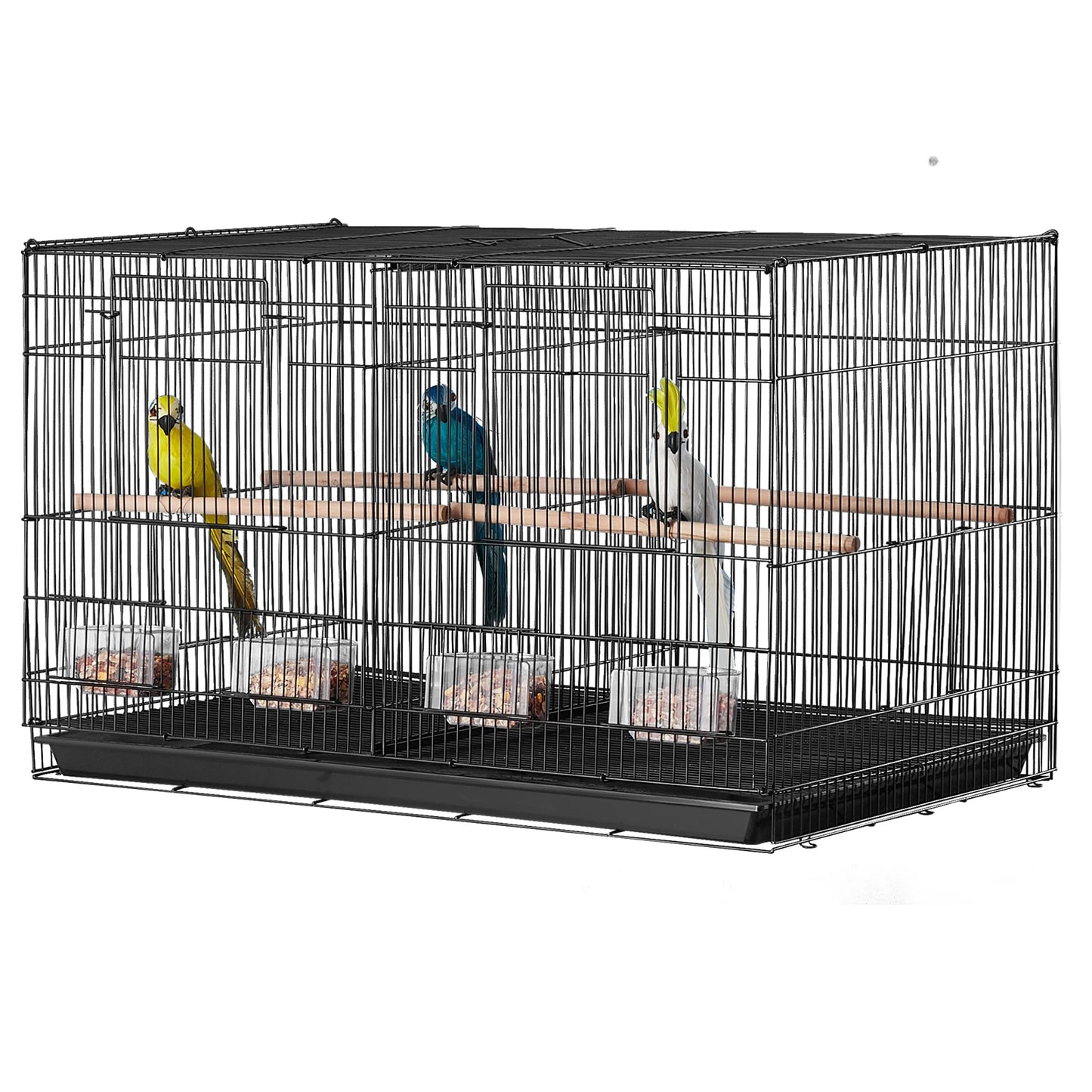SucceBuy Stackable Divider Bird Cage With Travel Handle For Birds