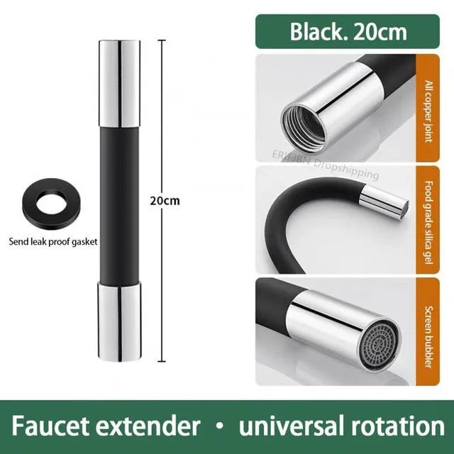 360 Degree Rotating Faucet Extender Silica Gel Splash Guard