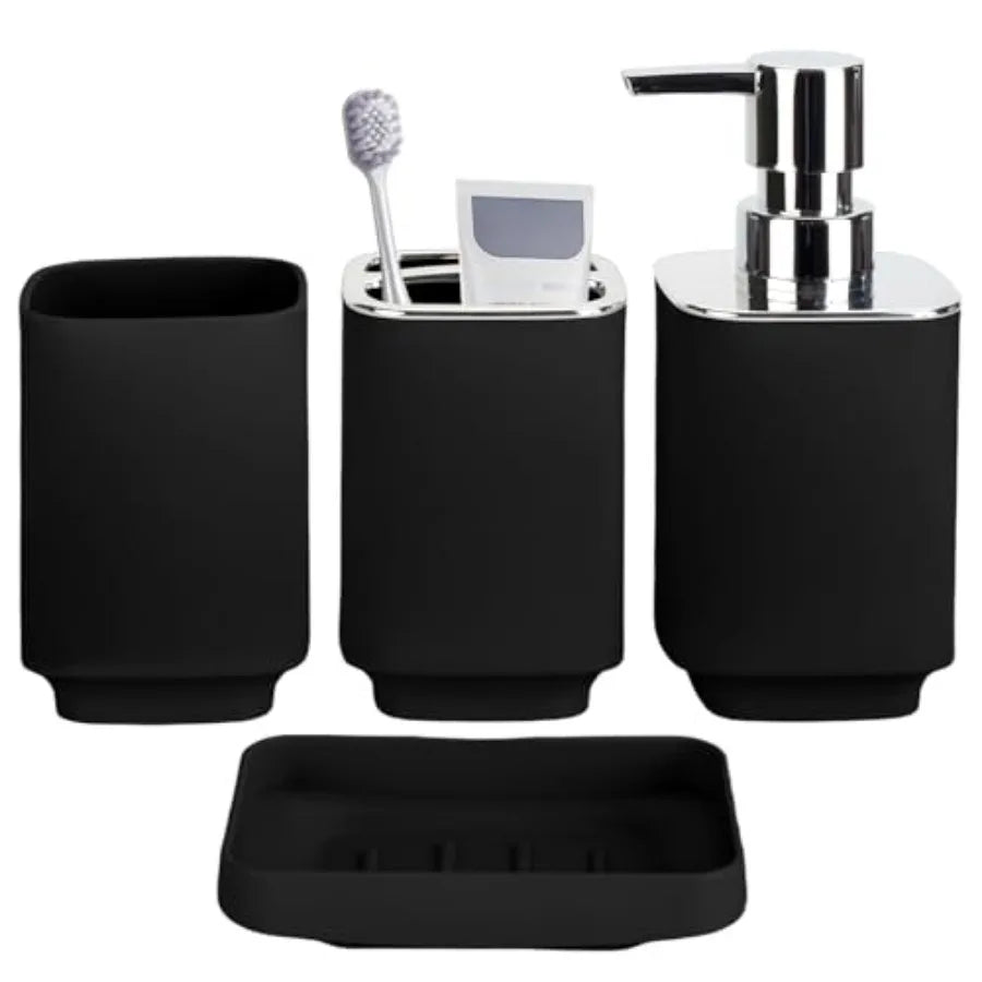 Bathroom Accessories 2-Piece Soap Dispenser And Toothbrush Holder Set
