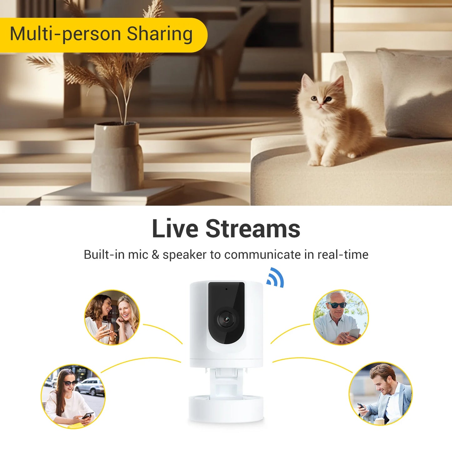 BoyKeep 1080P Indoor Security Camera Two Way Audio Motion Detection